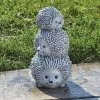 10" Triple Stacked Hedgehog Pudgy Pal Garden Statue -Artisan Décor Shop 11657