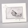 Baptism Frame In Ivory And Silver Holds 4x6 Photo -Artisan Décor Shop 11839