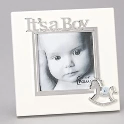 It's A Boy Frame With Rocking Horse Holds 4x4 Photo