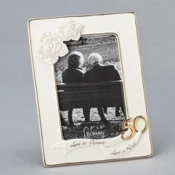 50th Anniversary Love Is Patient Love Is Kind Frame Holds 4x6 Photo