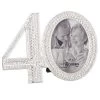 Number 40 Rhinestone 40th Anniversary Picture Frame Holds 2"x3" Photo -Artisan Décor Shop 13806
