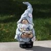 11.25" Garden Gnome With Colorful Flowers Statue -Artisan Décor Shop 14436