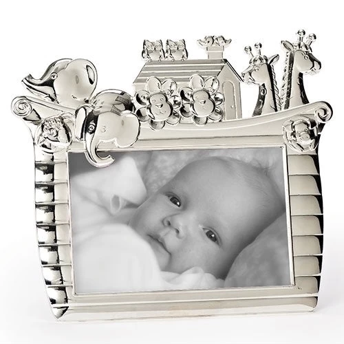 Silver Noah's Ark Picture Frame Holds 4" X 6" Photo 3 Silver Noah's Ark Picture Frame Holds 4" X 6" Photo
