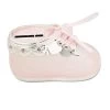 Baby Girl's Pink Shoe Bank With Jewels And Ribbon Laces -Artisan Décor Shop 19762