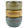 Grateful Thankful Blessed Glazed Ceramic Bowls, Set Of 3 -Artisan Décor Shop 1FAL1728
