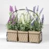 Wire Basket With Purple Pink & White Flowers -Artisan Décor Shop 201 70133