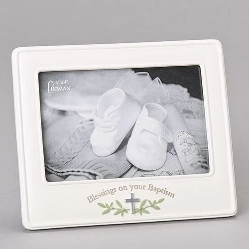 Blessings On Your Baptism Resin Picture Frame Holds 4"x6" Photo 3 Blessings On Your Baptism Resin Picture Frame Holds 4"x6" Photo