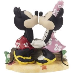 Precious Moments Disney Mickey And Minnie Kissing On Sand Beach Log You Are My Sunshine