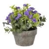Purple Flowers & Greenery In Gray Pot -Artisan Décor Shop 241 70393