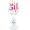 50 Birthday Wine Glass With Gemstone 17 Oz. -Artisan Décor Shop 24433