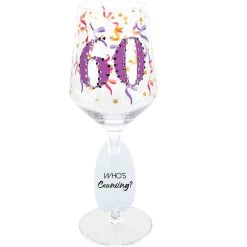 60 Birthday Wine Glass With Gemstone 17 Oz.