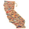 California State Shaped Cutting And Serving Board With Artwork By Wander On Words™ -Artisan Décor Shop 28 9336