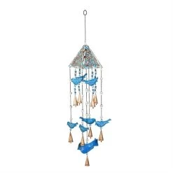 Sky Blue Bird Garden Bells Wind Chime