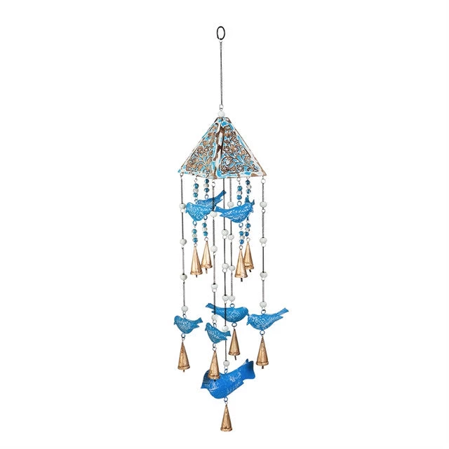 Sky Blue Bird Garden Bells Wind Chime 3 Sky Blue Bird Garden Bells Wind Chime