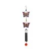 Tiered Blue Orange Red Butterfly Windchime With Stain Glass Finish -Artisan Décor Shop 2WC1817BOR