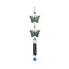 Tiered Green Butterfly Windchime With Stain Glass Finish