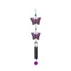 Tiered Pink Butterfly Windchime With Stain Glass Finish 1 Tiered Pink Butterfly Windchime With Stain Glass Finish -Artisan Décor Shop 2WC1817PNK