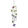 Glass Metal Flower With Hummingbird Windchime -Artisan Décor Shop 2WC1992