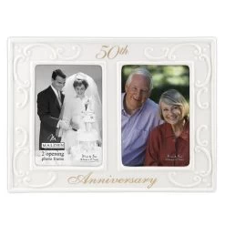 Malden 2-Opening For 3"x5" Photos Then And Now 50th Anniversary Collage Photo Frame