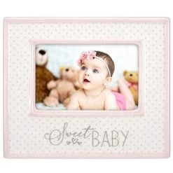 Malden Sweet Baby Pink Ceramic 4"x6" Photo Frame