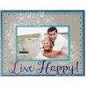 Malden Live Happy Burlap With Blue Accents 4"x6" Photo Frame -Artisan Décor Shop 3227 46