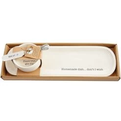 Home Made Dish Don't I Wish Store Trip Got Dip Bought It Serving Tray, Dip Bowl, And Spreader Set