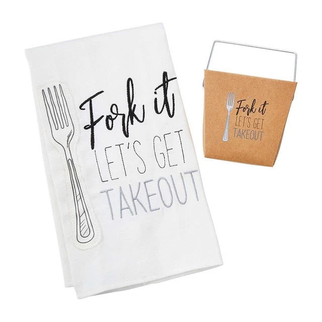 Mud Pie Fork It Let's Get Take Out Towel 3 Mud Pie Fork It Let's Get Take Out Towel