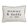 Mommy & Daddy Est. 2024 Pillow Cotton Lumbar Pillow With Stitch Trim -Artisan Décor Shop 41600993