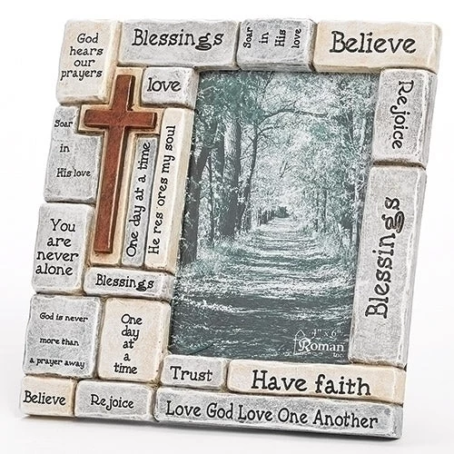 Cross Frame With Words Of Encouragement And Prayers Holds 4x6 Photo 3 Cross Frame With Words Of Encouragement And Prayers Holds 4x6 Photo