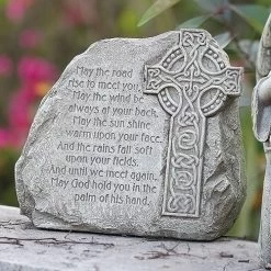 8.25" Celtic Cross Garden Stone With Verse
