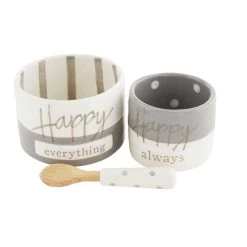 Happy Everything And Happy Always Nested Dip Cups And Spoon Set