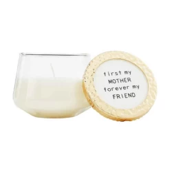 First My Mother Forever My Friend Glass Candle With Gold Lid