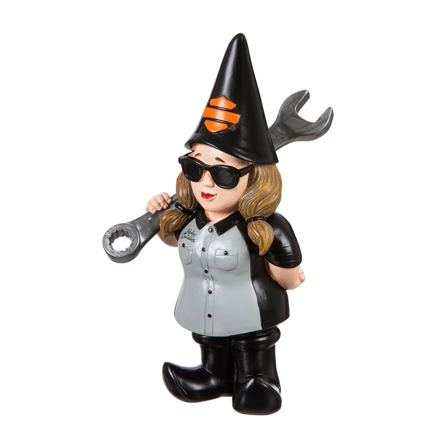 Harley-Davidson Girl Gnome Mechanic Garden Statue 3 Harley-Davidson Girl Gnome Mechanic Garden Statue
