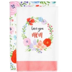 Love You Mom Floral Tea Towels Gift Set Of 2