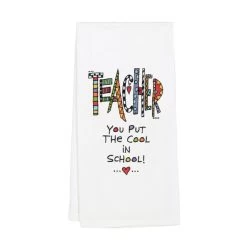 Embroidered Teacher Tea Towel By Our Name Is Mud