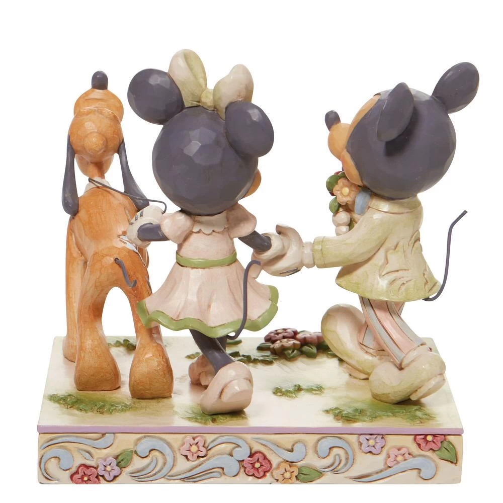Disney Jim Shore Mickey And Minnie Springtime Stroll With Pluto In Woodland White Figurine 4 Disney Jim Shore Mickey And Minnie Springtime Stroll With Pluto In Woodland White Figurine - Image 2