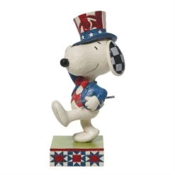Jim Shore Peanuts Marching With Glory Patriotic Snoopy Figurine