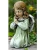 Kneeling Praying Angel With Red Rose Garden Statue 12" -Artisan Décor Shop 60199