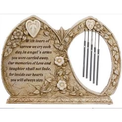 Memorial Stone With Chime Tubes You Will Always Stay Inside Our Hearts