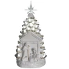 13" LED Light Up White Ceramic Nativity Tree -Artisan Décor Shop 72835 C