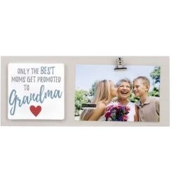 Malden Promoted To Grandma Wood Clip 4"x6" Photo Frame