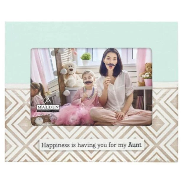 Malden Happiness Is Having You For My Aunt Laser Cut 4"x6" Photo Frame, Mint Beige 3 Malden Happiness Is Having You For My Aunt Laser Cut 4"x6" Photo Frame, Mint Beige