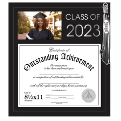 Graduate Class Of 2023 3-in-1 Picture Frame Holds 4"x6" Photo, Tassel And Diploma