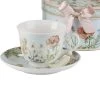 Porcelain Tea Cup & Saucer Dragonfly In Gift Box -Artisan Décor Shop 8135 0