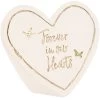 Forever In Our Hearts Sympathy Memorial Stone Heart-Shaped With Golden Butterflies -Artisan Décor Shop 99105