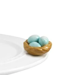 Nora Fleming Mini Robin's Blue Eggs In Nest
