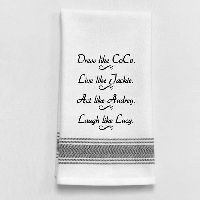 Kitchen Towel "Like Coco Jackie Audrey Lucy" 3 Kitchen Towel "Like Coco Jackie Audrey Lucy"