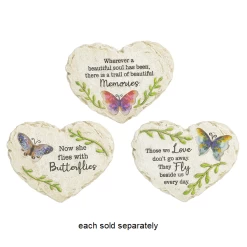 Blooming Butterflies Mini Garden Memorial Heart-Shaped Stone