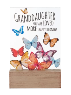 Granddaughter, You Are Loved More Than You Know Glass Block