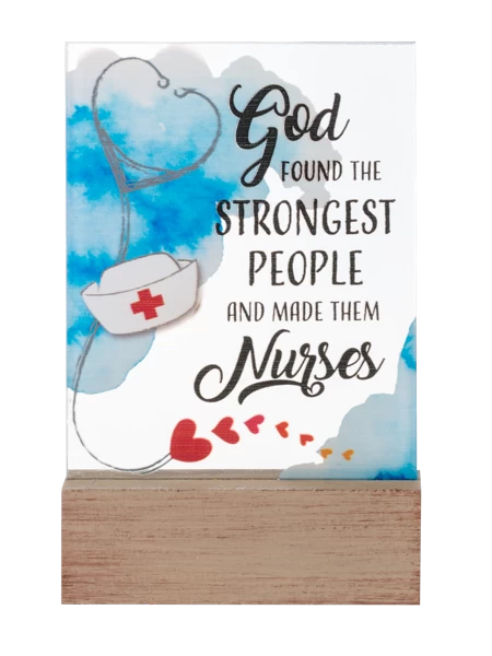 God Found The Strongest People And Made Them Nurses Glass Block 3 God Found The Strongest People And Made Them Nurses Glass Block